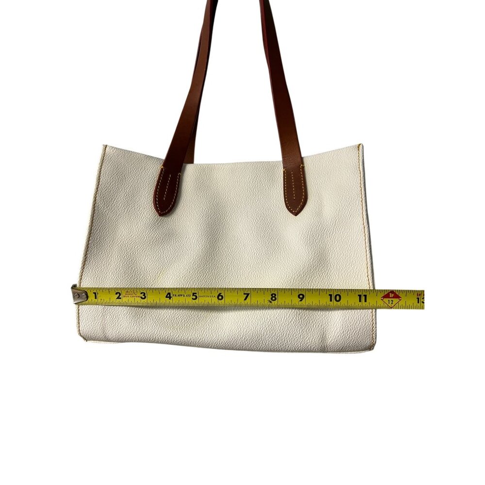Dooney & Bourke White and Brown Leather Tote - Picture 16 of 16